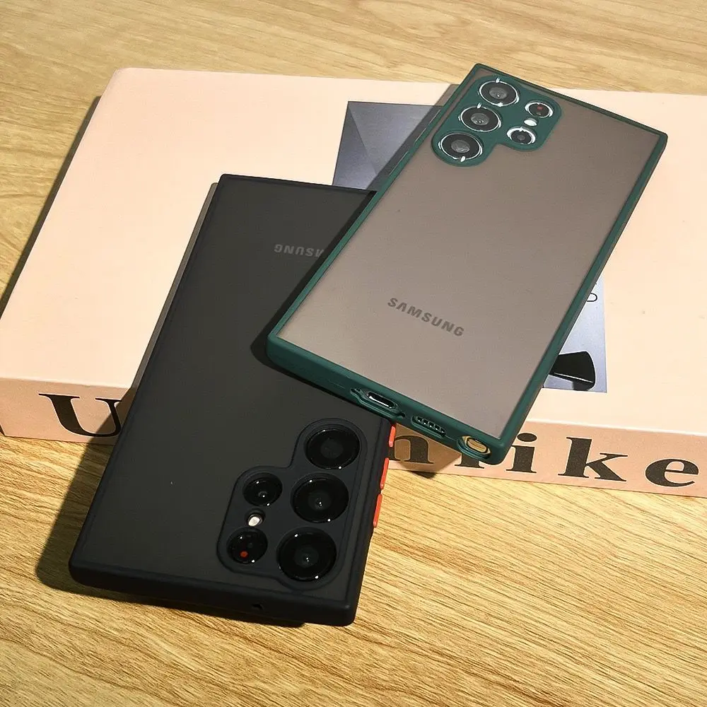 삼성 갤럭시 S25 S24 S23 S21 S20 FE S25 S24 S23 S22 울트라 S10 S9 플러스 노트 20 10용 충격 방지 무광 투명 케이스