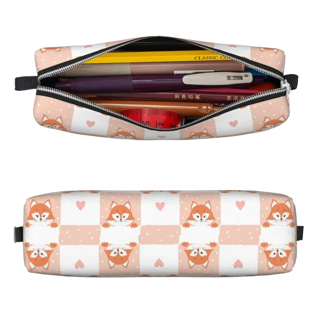 Cute Fox Pattern Pencil Cases Cartoon Animal Pencilcases Pen for Girls Boys Big Capacity Bags Students School Zipper Stationery