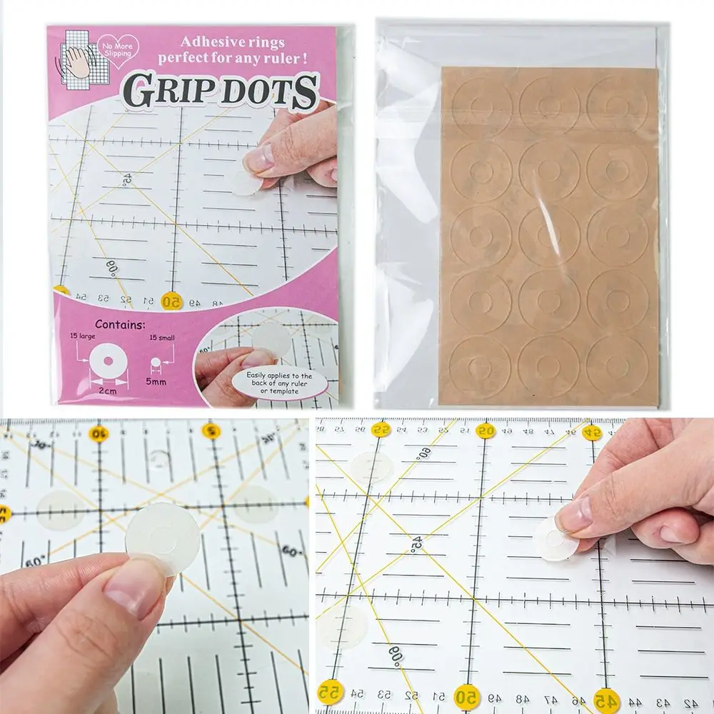 

30PCS Enhanced Precision Quilting Templates Non-Slip Pads Quilting Rulers Quilting Templates Non-Slip Ruler Grips Silicone Grips