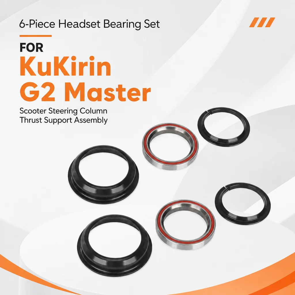 6-teiliger Headset-Lagersatz Lenksäulen-Stützbaugruppe Ersatz für KuKirin G2 Master Scooter