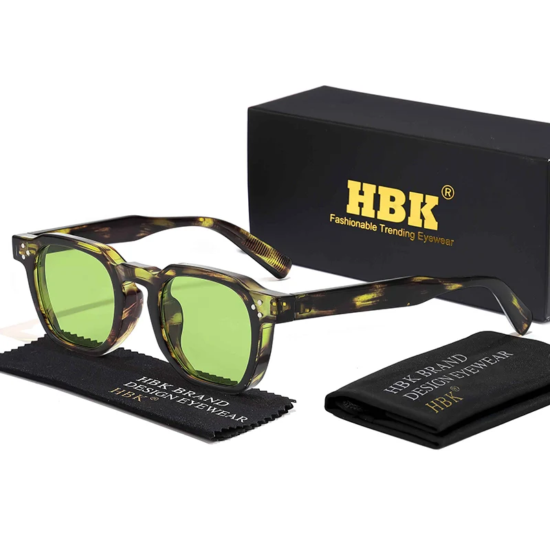 HBK ريترو مربع النظارات الشمسية الرجال فاسق نظارات شمسية للنساء موضة السفر في الهواء الطلق ركوب الدراجات UV400 Lunette De Soleil Homme