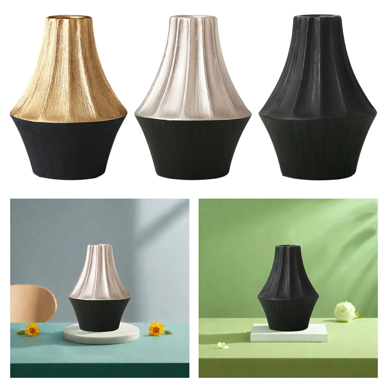 

Ceramic Flower Vase Pot 6.1x8.2inch for Kitchen Study Mantel End Table Decor