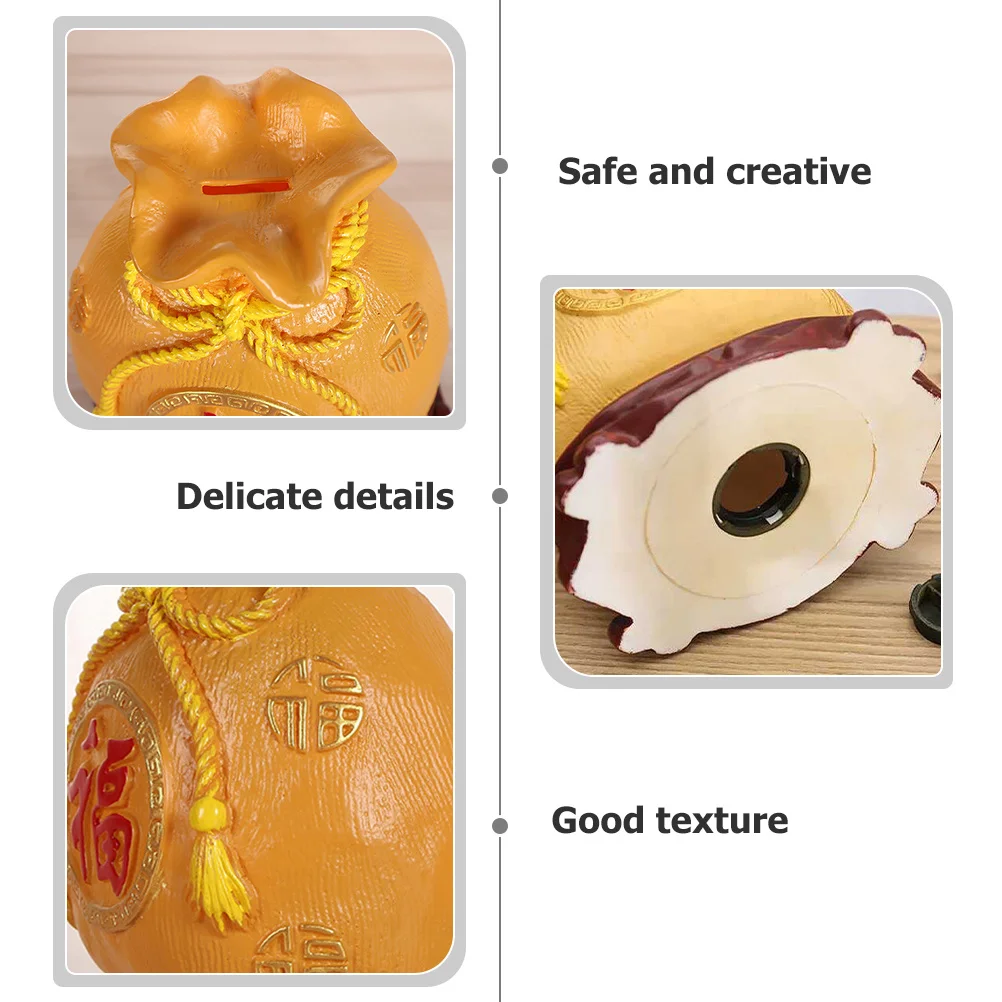 

Resin Money Bag Piggy Bank Decor Small Exquisite Saving Pot Tabletop Coin Container New Year Decoration Piggy Bank Unopenable