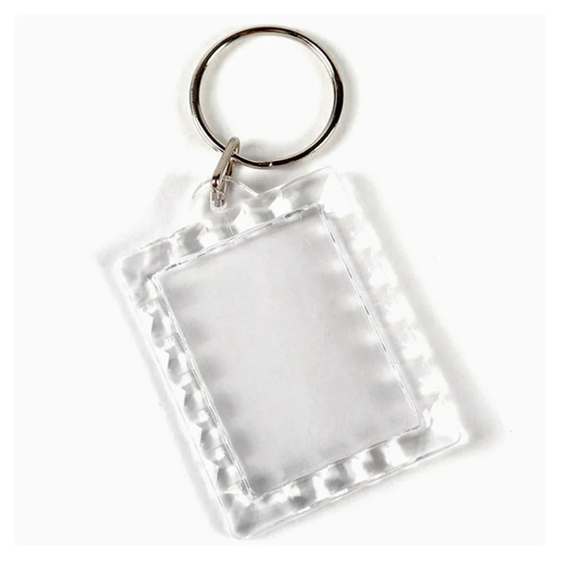 Blank Acrylic Rectangle Keychains Insert Photo Keyrings (Key ring chain)1.5