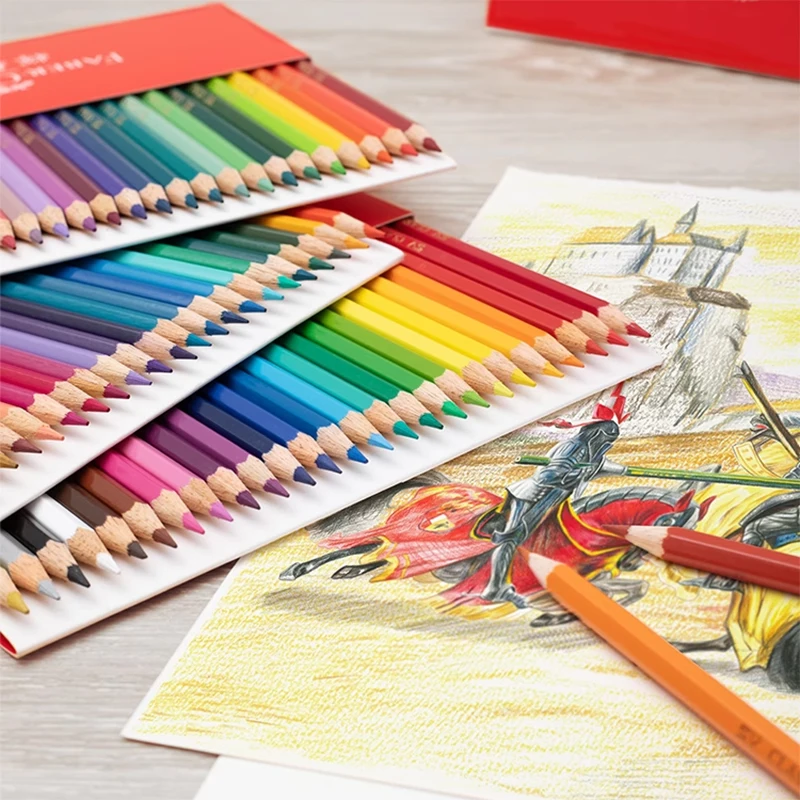 Faber-Castell Red 100 Watercolor Pencils Set in Tin Box with