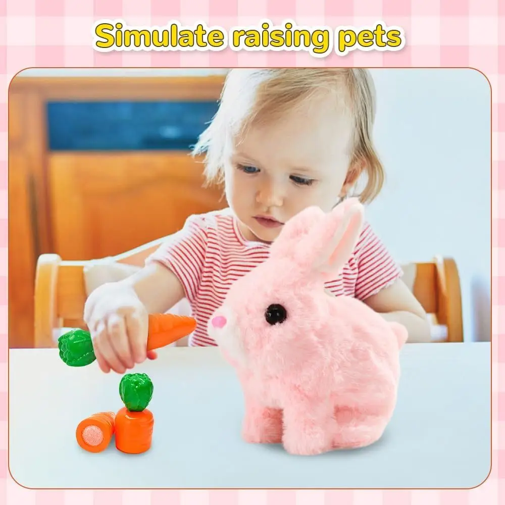 Adorable con sonidos y movimientos, conejo eléctrico de peluche de Pascua, muñeco de peluche realista, mi conejito realista, juguete interactivo