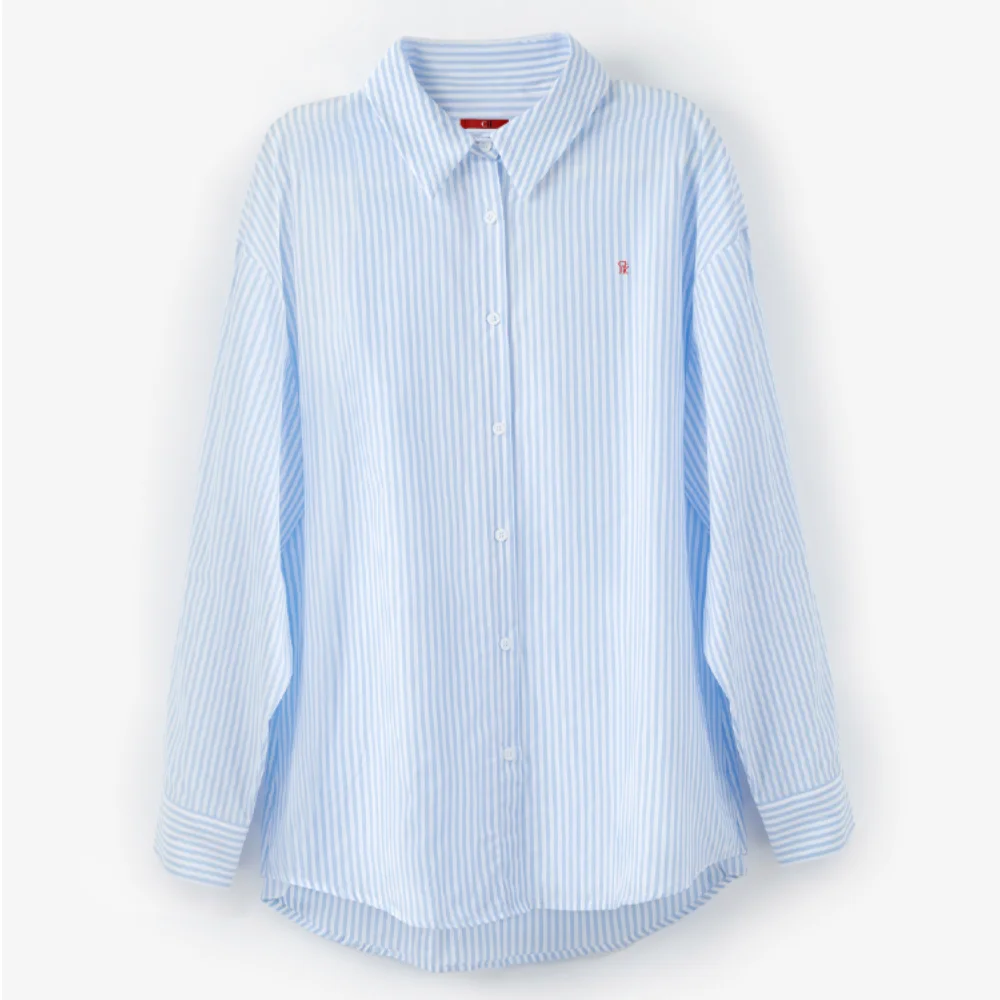 

CH Loose Fit Multifunctional Striped Shirt 2026 New Item Can Be Worn Alone Layered Sunscreen Embroidery Long Sleeved Top