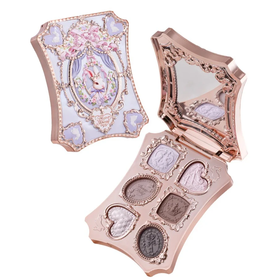 Flower Knows Bunny Garden 6-Color Makeup Eyeshadow Palette Matte Fine Shimmer Pearl Face Palette 6 Colour Glitter Eye Shadow