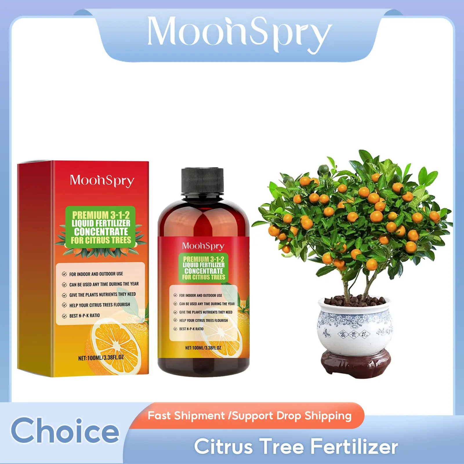 Citrus Plant Fertilizer Organic Citrus Growth Enhancer Lemon Tree Supplement Plant Growth Nutrient Organic Food Plant Fertilizer