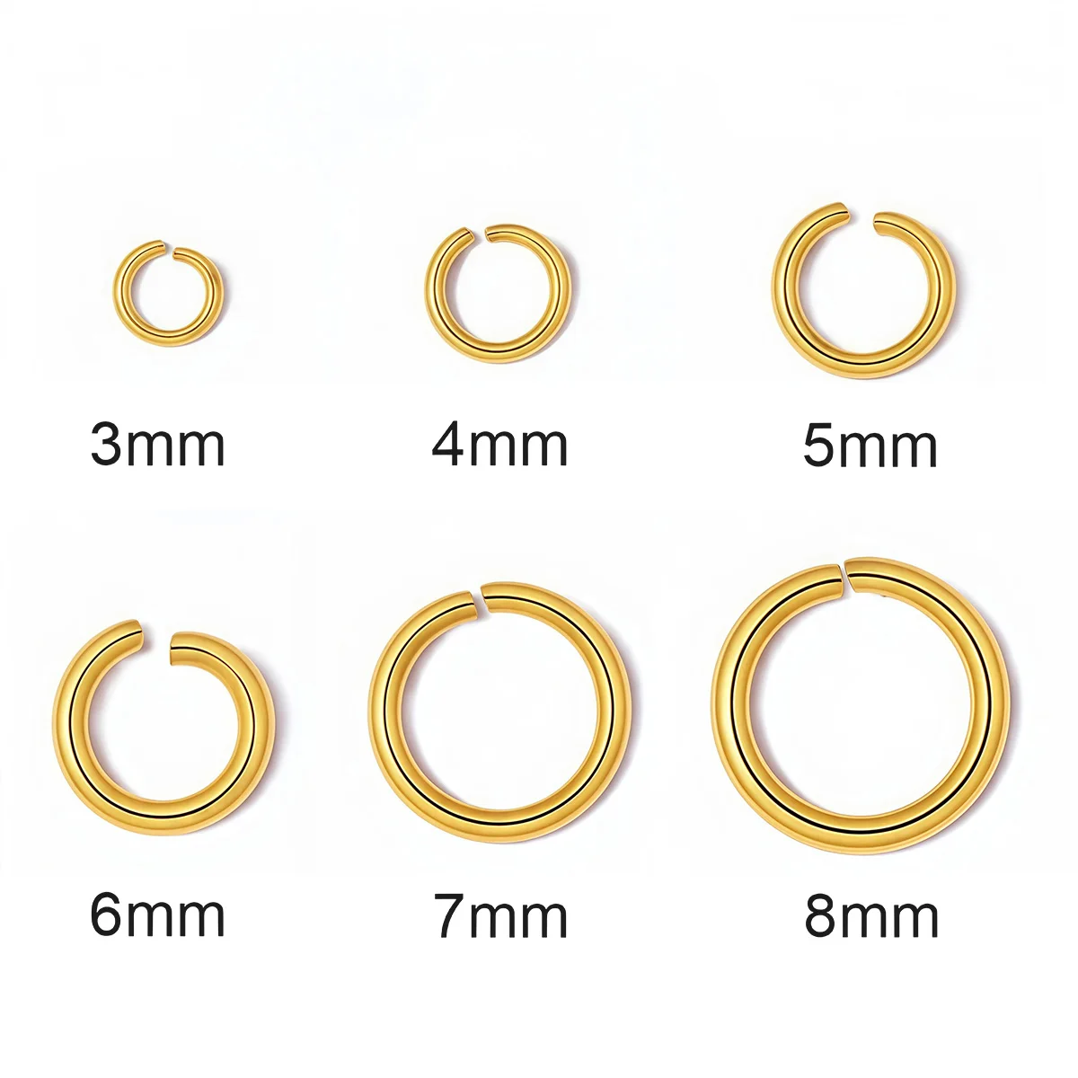 100-3000pcs 316L Stainless Steel 3-8mm Open Jump Ring Wholesale Charm Pendant Connector Finding DIY Handmade Jewelry Supplies