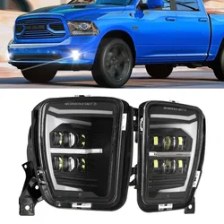 For Dodge Ram 1500 Pickup 2013-2018 LED Fog Lights Waterproof Front Bumper Driving Lamps Replacement 68104821AC 68104820AC