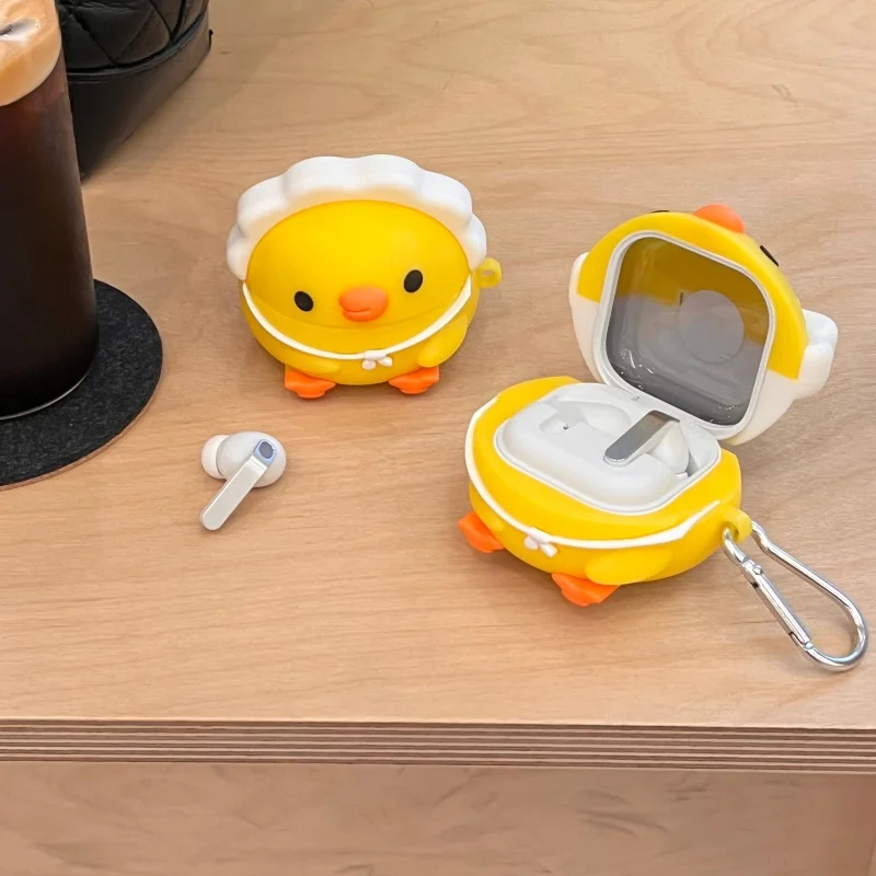 Suitable for Samsung Galaxy Buds 4 Pro cute cartoon earphone case - creative yellow duck protection cover