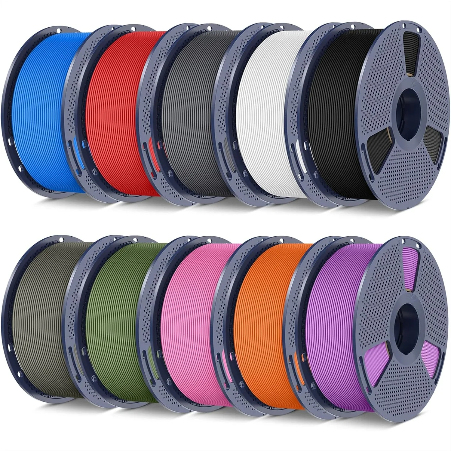 

Matte PLA 3D Printer Filament 1.75mm 10 Colors Bundle with Smooth Finish, 1kg Spools for FDM Printers