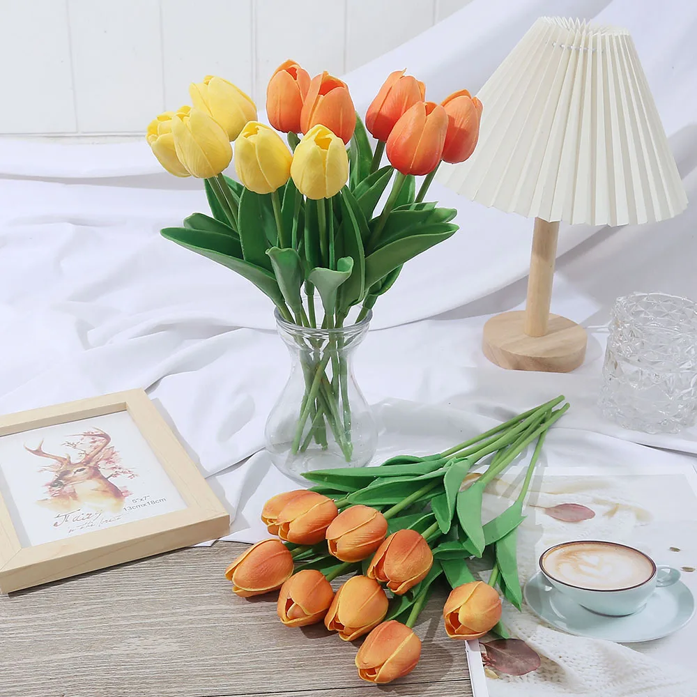 Tulip Flower Artificial Tulip Bouquet 3/5pcs PE Foam Fake Flower Wedding Decoration Home Garden Bouquet Decoration Gift