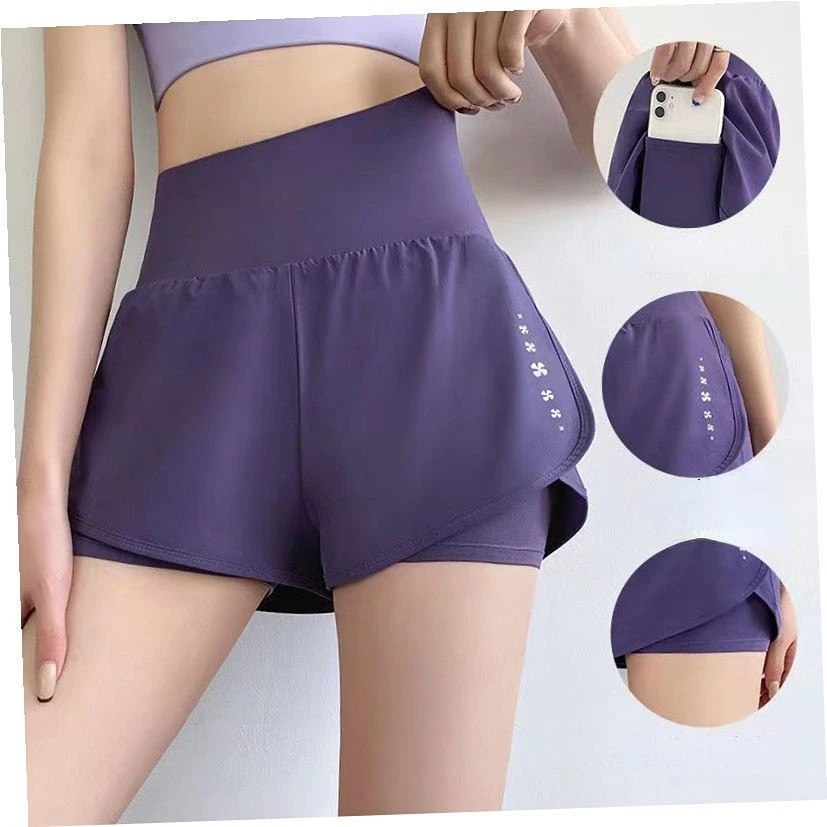 Women Sport Shorts 2-deck Running Shorts Yoga Bottoms Summer Gym Sportswear Fitness Training Jogging Short Pants 2023 New