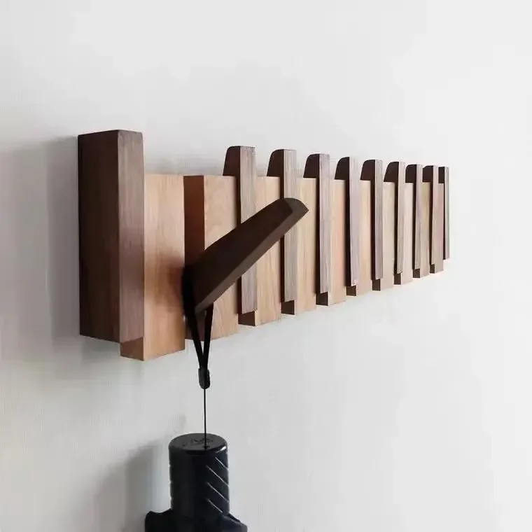 Solid Beech Wood Coat Racks Black Walnut Hangers Piano Clothes Rack Creative Hanging Doorway Entrance Cloak Rack Home Decor