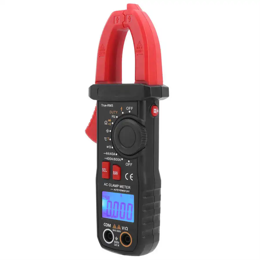 600V Auto Leakage Current AC DC Clamp Meter True RMS Digital Multimeter Clamp Tester Meter with Amp Voltage