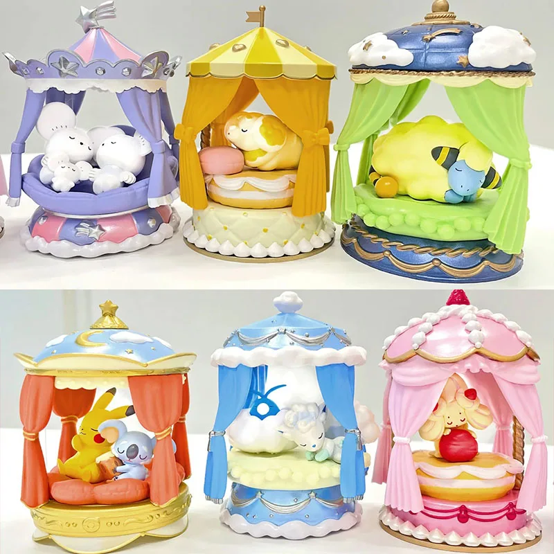 Rement Pokemon Seria Dobranocne Sennyki Blind Box Wysoce Detalizowany Oficjalny Model Pikachu Uroczy Kawaii Dekoracja na Biurko Prezent na Godziny Snu