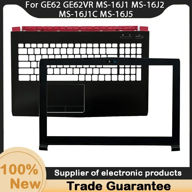 Baru untuk MSI GE62 GE62VR MS-16J1 MS-16J2 MS-16J1C MS-16J5 6QD 6QF 6QE casing atas penutup sandaran C cangkang LCD penutup Bezel depan