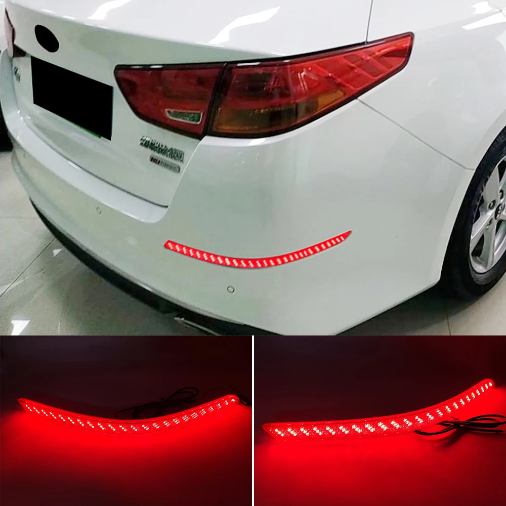 

Хороший 2 шт. светодиодный отражатель для kia Optima K5 2014 2015 автомобильный задний фонарь, задний бампер, противотуманная фара, стоп-сигнал, указатель поворота