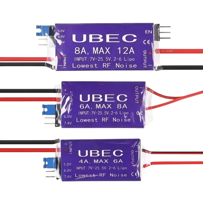 Regulador de conmutación antiinterferencias de blindaje completo BEC de ruido RF más bajo 5A UBEC Max 5V/6V 3A para avión de helicóptero de aire 5V/6V RC BEC