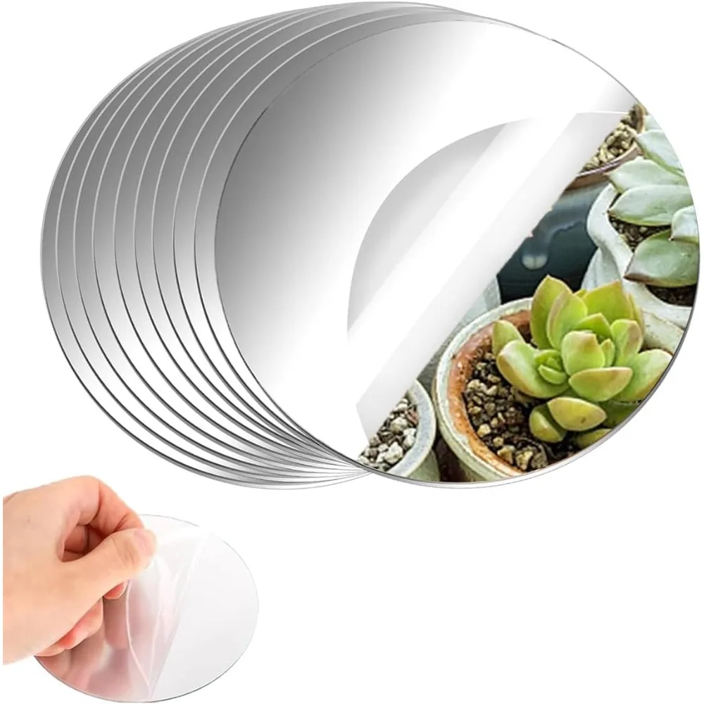 

Wall Mirror, 12 Pcs Tiles Mirror Trays Flat, 8 inch Circle Mirrors for Tables Mirror Centerpieces, Circle Mirror Candle Plates