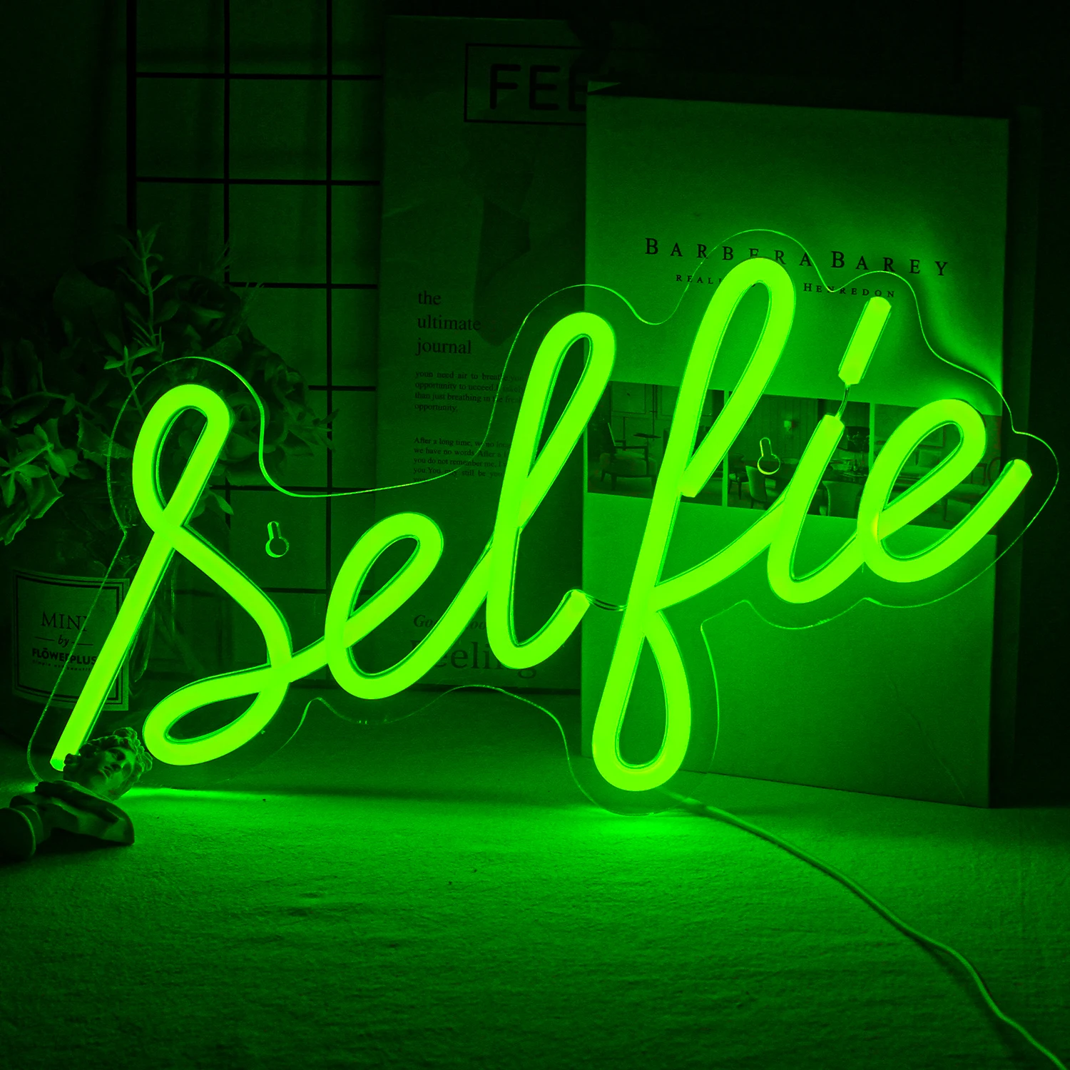 Imagem -05 - Neon Selfie Letter Mural Sign Lâmpada Led Decoração do Casamento Gamer Restaurante Quarto Home Party Art Vibe Wall Decor Gift Light