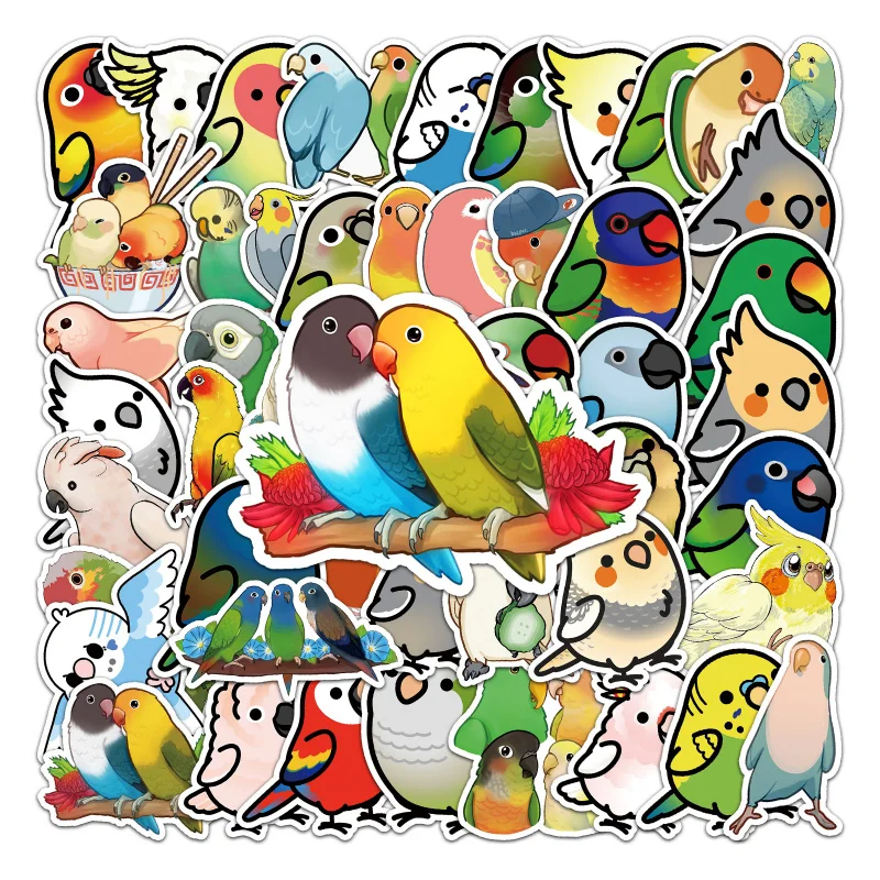 50Zhang Parrot Graffiti Personality Cartoon Animal Children GukaDIYLuggage Scooter Waterproof Stickers