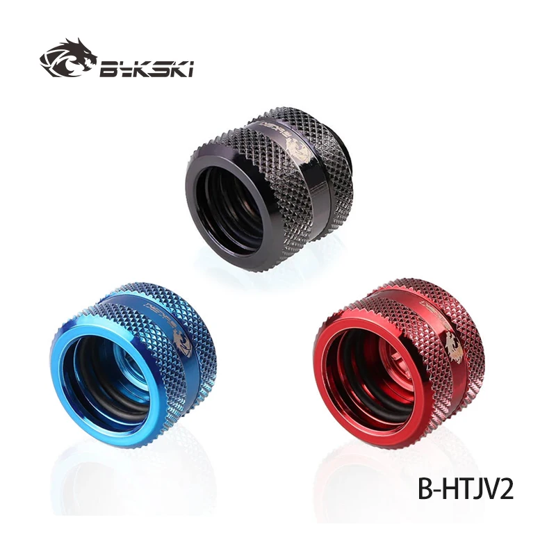 Bykski OD16mm/OD14mm/OD12mm Hard Pipe G1/4'' Fitting Computer Hand Compression Connector for Acrylic Rigid Tube Blue Red Gun