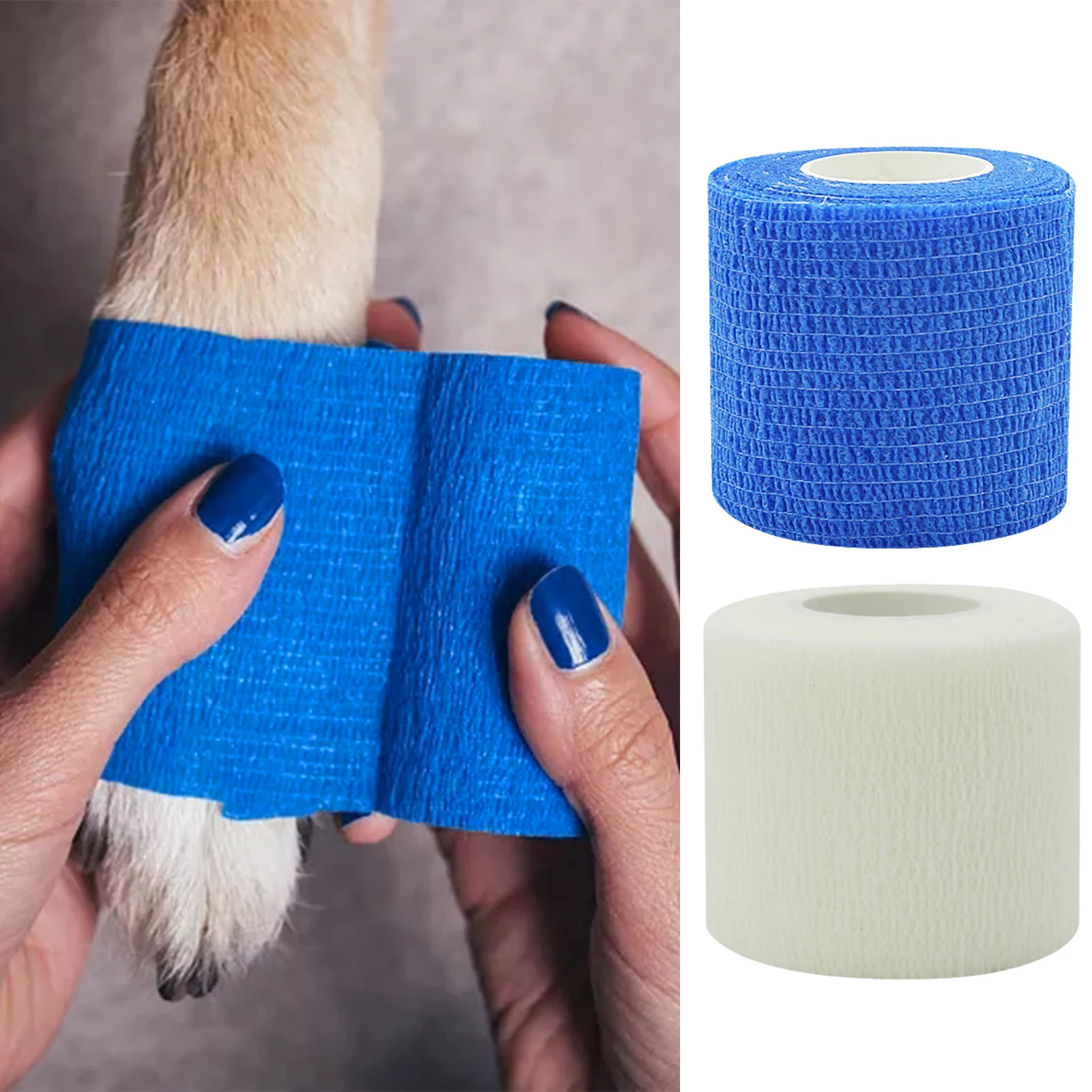 4.5m Self Adhesive Elastic Bandage Medical Muscle Pain Relief Knee Pads Protector Blue White Kinesiology Tape