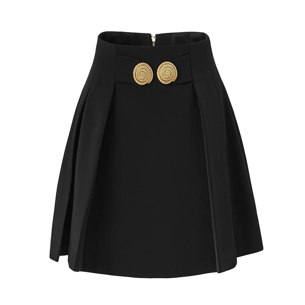 Spring New Arrival High Quality Velvet Lady Suit Turtleneck Long Sleeve Slim Tops Mini Pleated Skirt Women Solid 2pcs