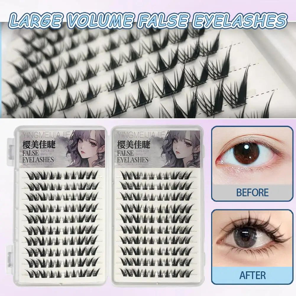 ขนตาปลอมสไตล์เกาหลี ไม่ต้องใช้กาว ความจุเยอะ หนาแน่น ดูเป็นธรรมชาติ สไตล์ฟ็อกซ์  ขนตาการ์ตูน อุปกรณ์แต่งหน้า