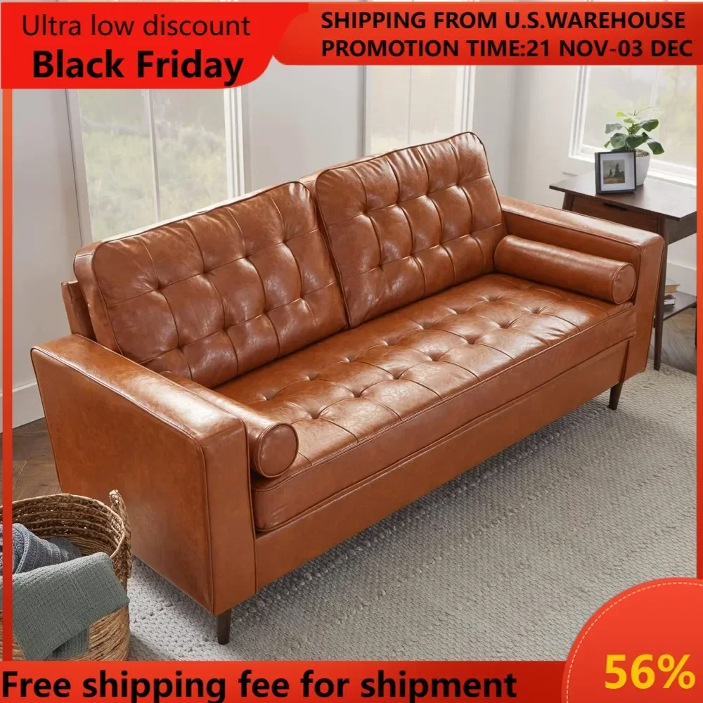 

Lynnwood Upholstered Sofa - Couch for Living Room Office or Bedroom - Mid-Century Modern Design Furniture - Buttonless