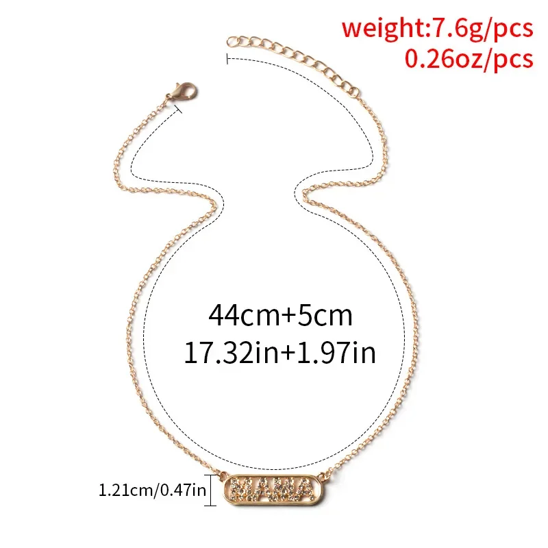 أنيقة ماما رسالة اسم قلادة سلسلة القلائد زركون معبد المختنق قلادة مجوهرات هدية للمرأة هدية عيد الأم #4