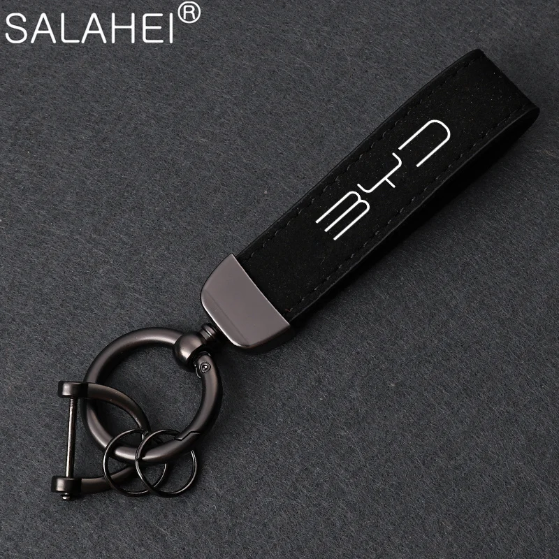 Luxury Women Men Key Chain Leather Car Keychain For BYD Han Tang Ev Song Plus Pro Dolphin Atto 3 Yuan BYD Keychain Accessories