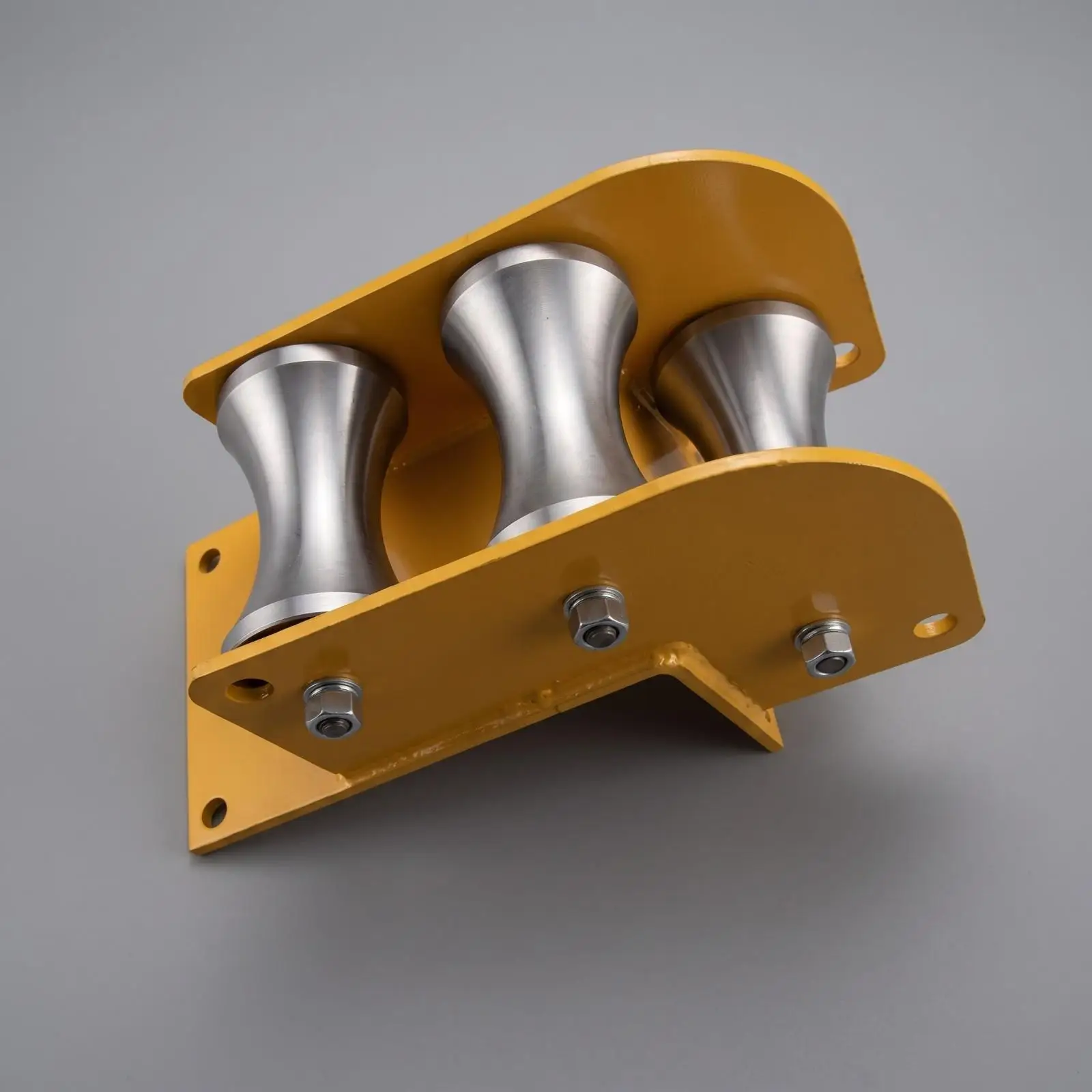 Industrial Heavy Duty Pulley Block for Cable Lifting 45 Steel Roller Guide with Three Wheels for Wire Rope Construction Tool view 3