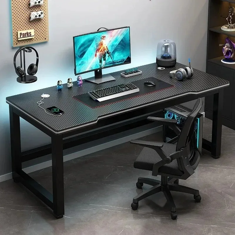 Computer Desk, Minimalist Home Gaming Small-sized Carbon Fiber Patterned Office Desk Student Study Bedroom Desk