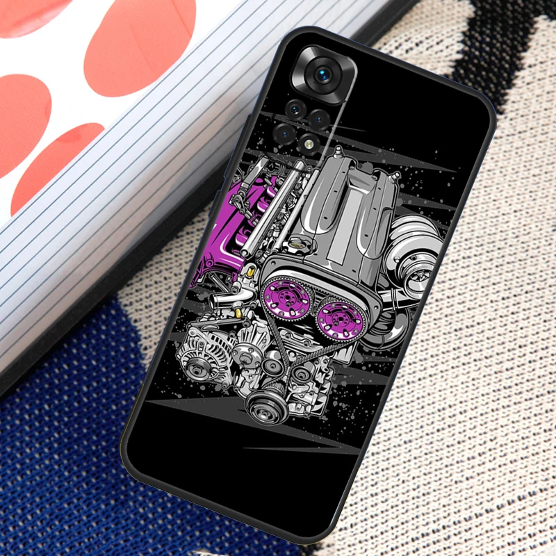 JDM Car RB26 Engine Case For Xiaomi Redmi Note 11 10 8 9 12 Pro Note 11S 10S 9S 8T Redmi 10 10C 12C 9C 9T Cover image 2