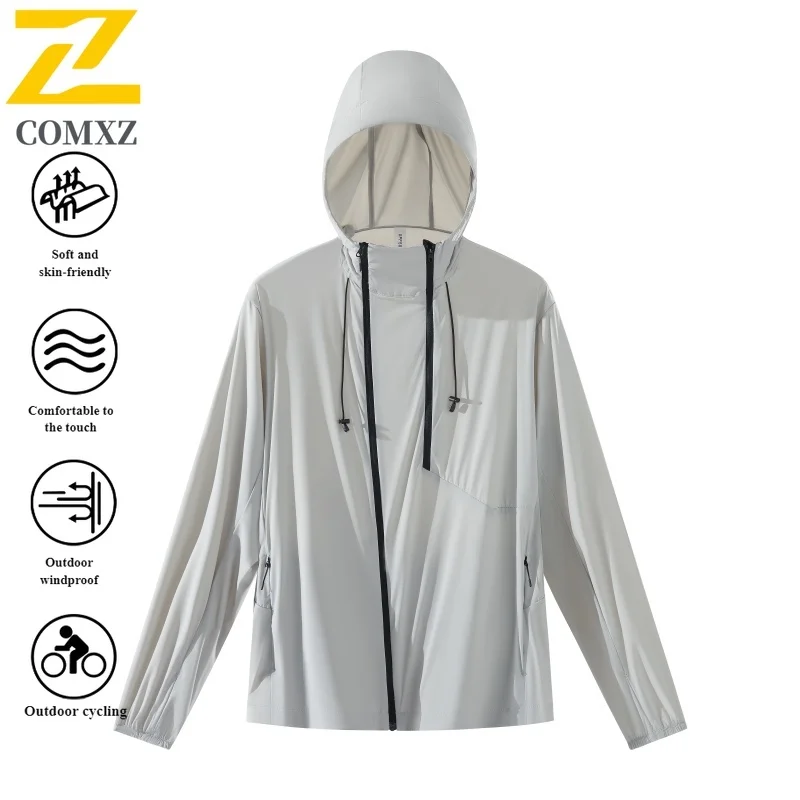 

Men's Summer UPF50+ UV Protection Jacket Ice Silk Long Sleeve Sun Coat with Breathable & Cooling Technology for Outdoor Sports