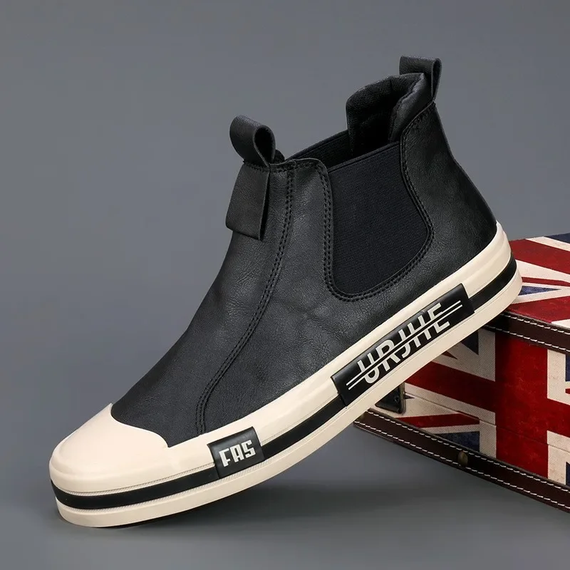 

Кожаные повседневные ботинки для мужчин, модные желтые мужские туфли с высоким берцем, кожаные мокасины, удобные лоферы, мужская обувь, ботильоны