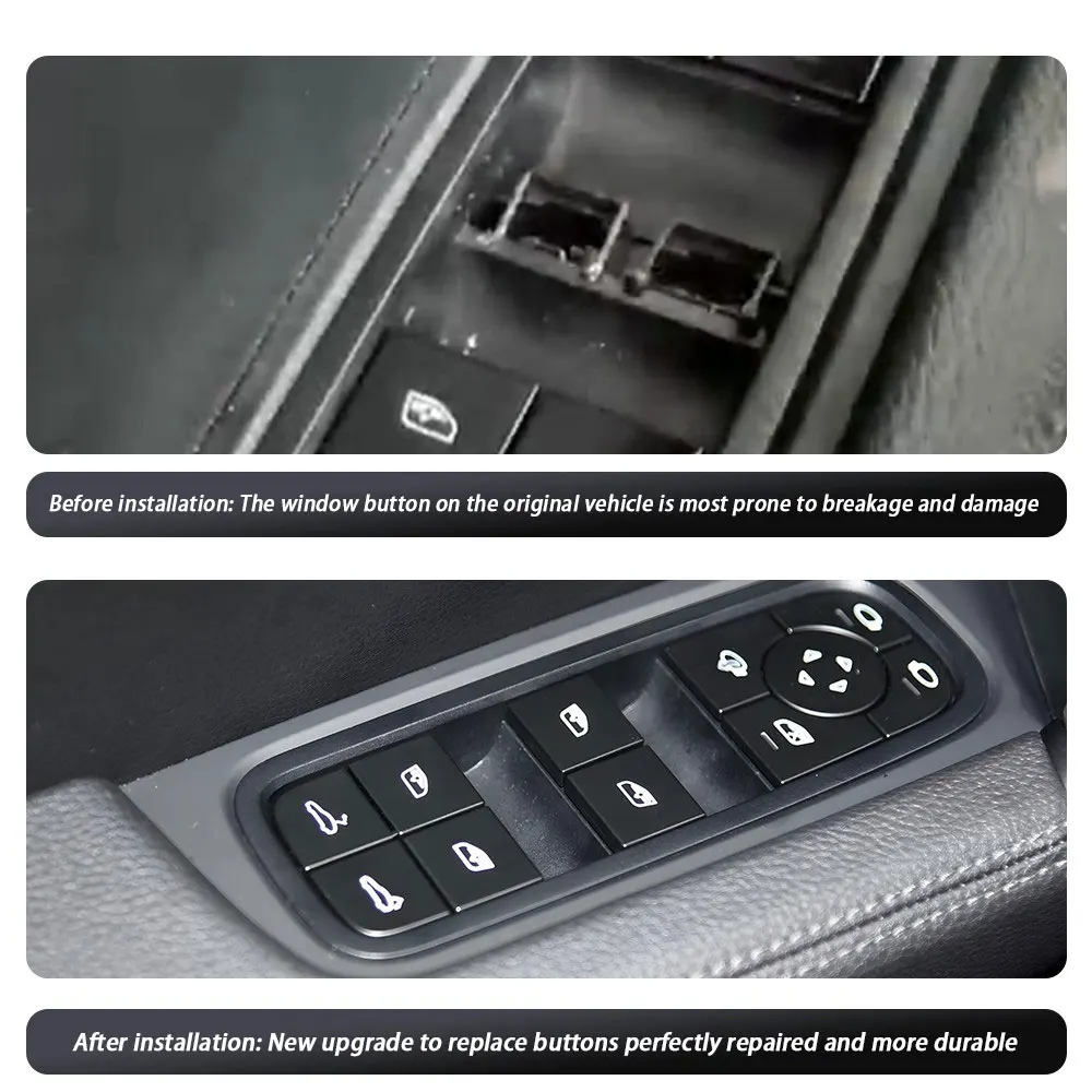 For Porsche Cayenne Panamera 2018-2020 2021 2022 2023 2024 Car Window Lifter Button Cap Windows Push Switch Button Replacement - Image 2