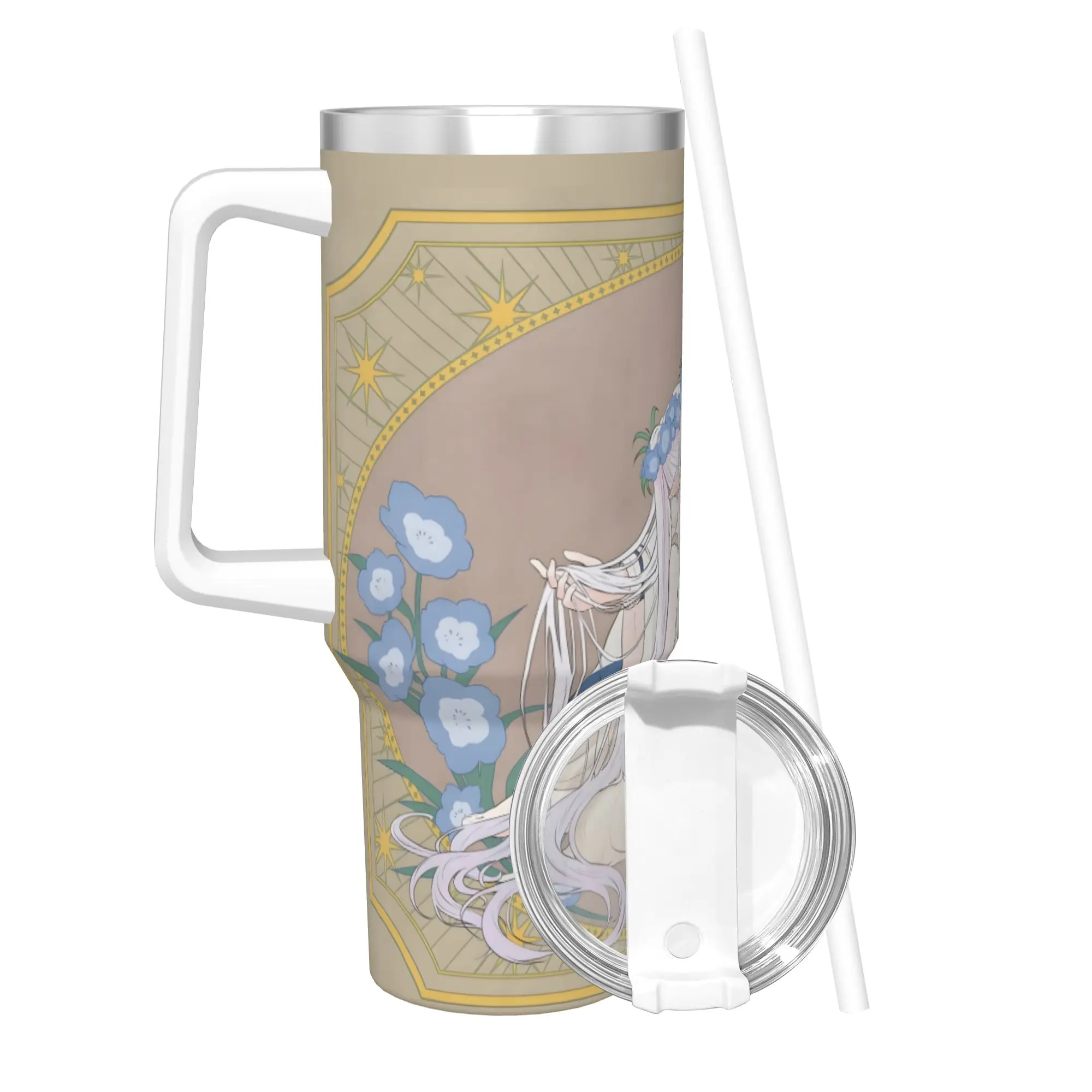 40OZ Stainless Steel Tumbler Frierens Beyond Journey's End Coffee Mug Insulated Cold and Hot Mugs Cup Travelist Water Bottle