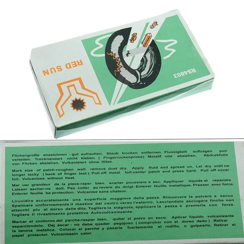 48pcs colla a freddo per bicicletta + colla Set di strumenti per la riparazione di pneumatici per biciclette kit di riparazione di pneumatici Patch in gomma fetale