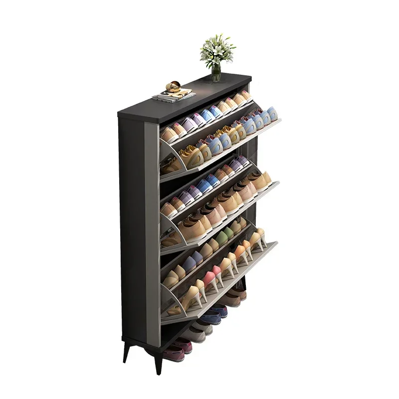 Italian Ultra-thin Tipper Shoe Cabinet Entrance Entrance Cabinet Ultra-narrow Shoe Rack Hallway Zapateros Home Furniture