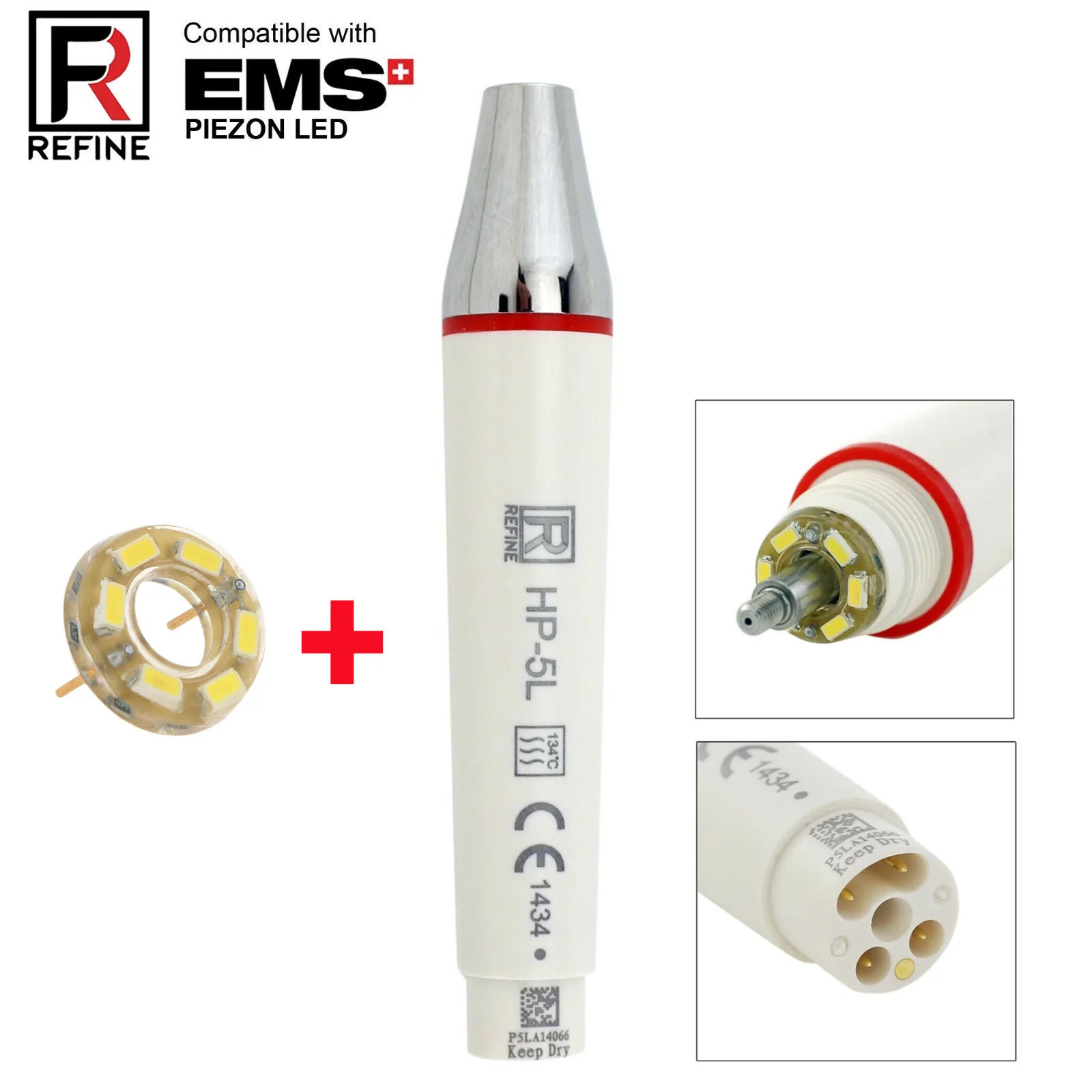 Refine Dental Air Flow Ultrasonic Scaler LED/No LED Handpiece SATELEC Fit EMS DTE Share