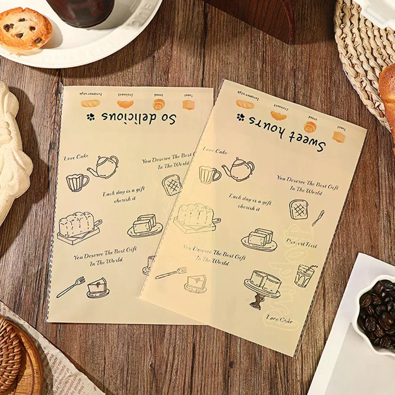 100Pcs Cartoon Bread Bag Packaging Bags Sandwich Bag For Kids Self Adhesive For Packing Sandwich