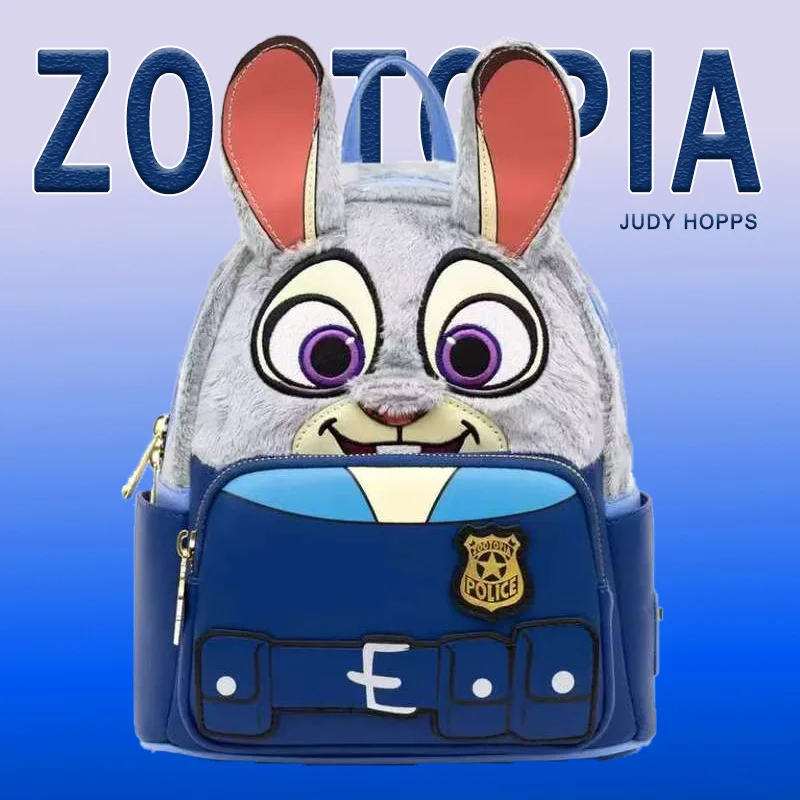 disney-loungefly-zootopia-judy-hopps-cartoon-anime-peripherals-cute-pu-backpack-large-capacity-backpack-student-birthday-gifts