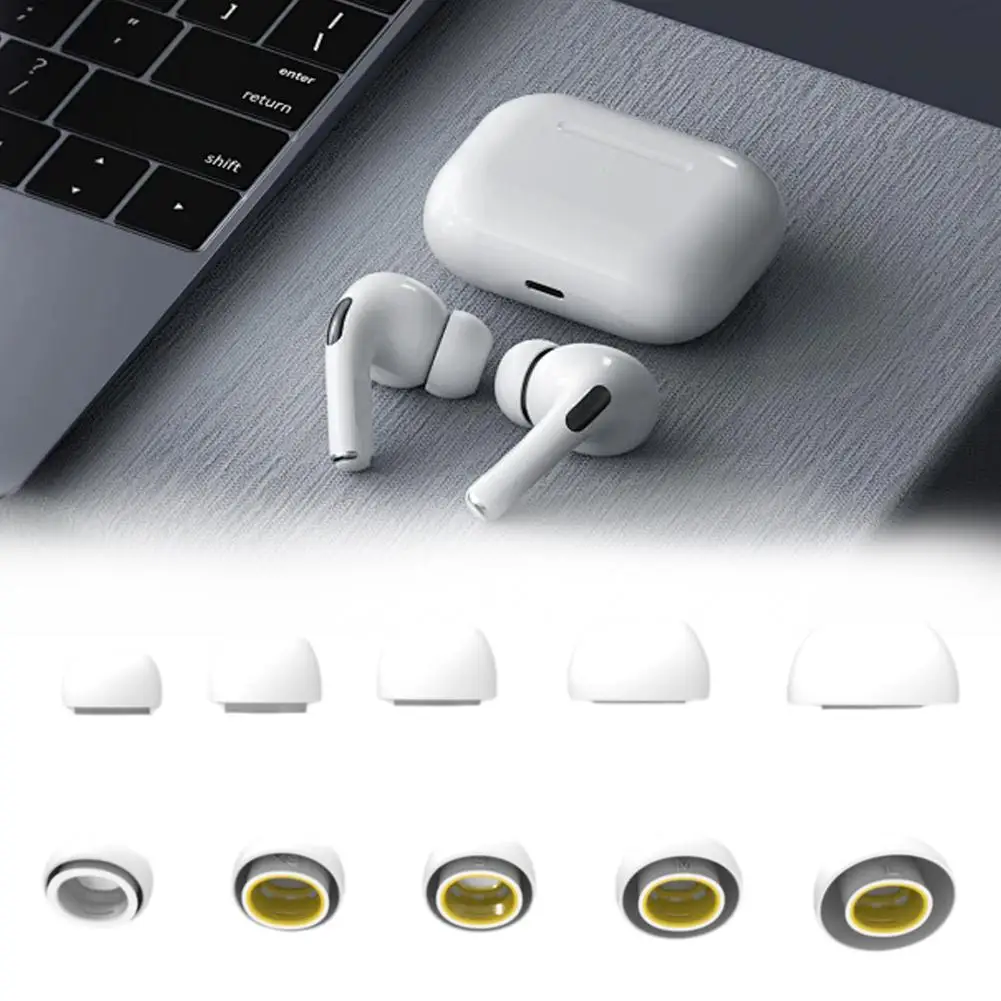5 サイズのシリコンイヤーキャップのペア、Airpods pro 3 Bluetooth イヤホン用イヤープラグ保護ケースカバー