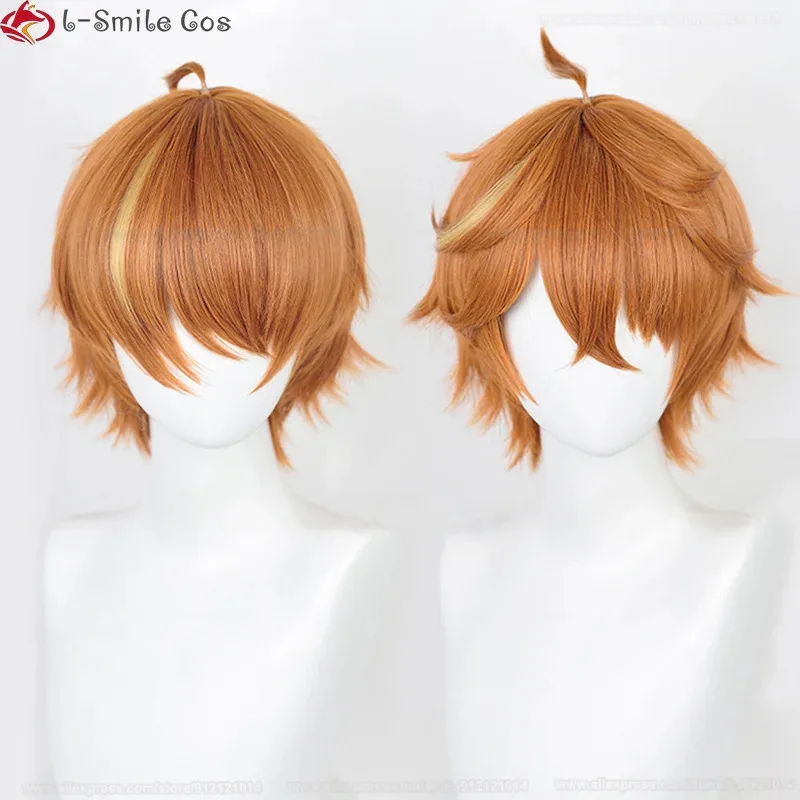 

Vivi 2025 Scalp 30 см короткие оранжевые Тарталья косплей аниме головные уборы термостойкие парики + шапочка для парика