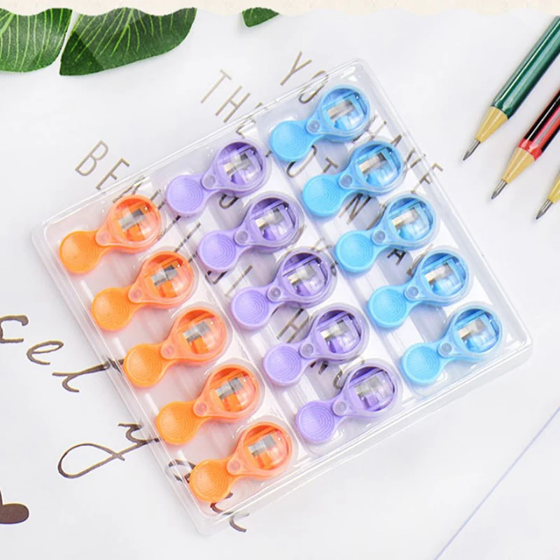 4pcs Mini Portable Pencil Sharpener 2.0mm Fine Lead Core Grinder Device Pencils Cutter With Magnifying Glass Sharpening Tool